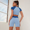 Women Oversiezed Seamless Tie-dye Yoga Sets 2-piece Custom Sports T-shirt Fitness Gym Sports Workout High Waist Tummy Control Wholesale Leggings