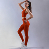 Women Seamless Yoga Sets 2-piece Custom High Waist Tummy Control Squat Proof with Pockets Outdoor Plus Size Fitness Gym Sports Workout Leggings
