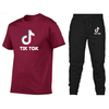 2021 T-shirt Trend Character Round Neck Short-sleeved T-shirt + Jogging Trousers Casual Suit