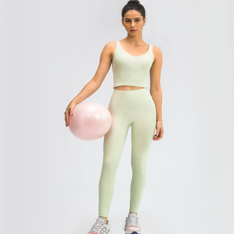 Yoga Leggings Workout Custom Seamless High Waist Oversized Ribbed Logo Print Gym Leggings for Women