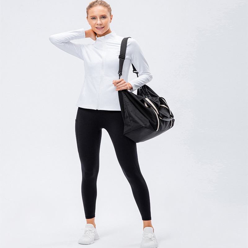 Women's Yoga Sets 2-piece Sport Tops Long Sleeve for Winter Workout Fitness Customize with Seamless Leggings with Pockets