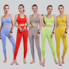 Women's High Waisted Yoga Sets 2 Pieces Leggings Tummy Control Workout Athletic Running Butt Push Up Pants with Sports Bra